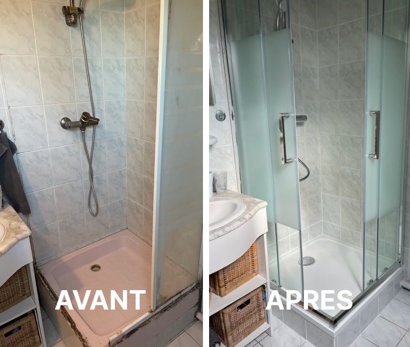 Image illustrant une renovation de bas de douche